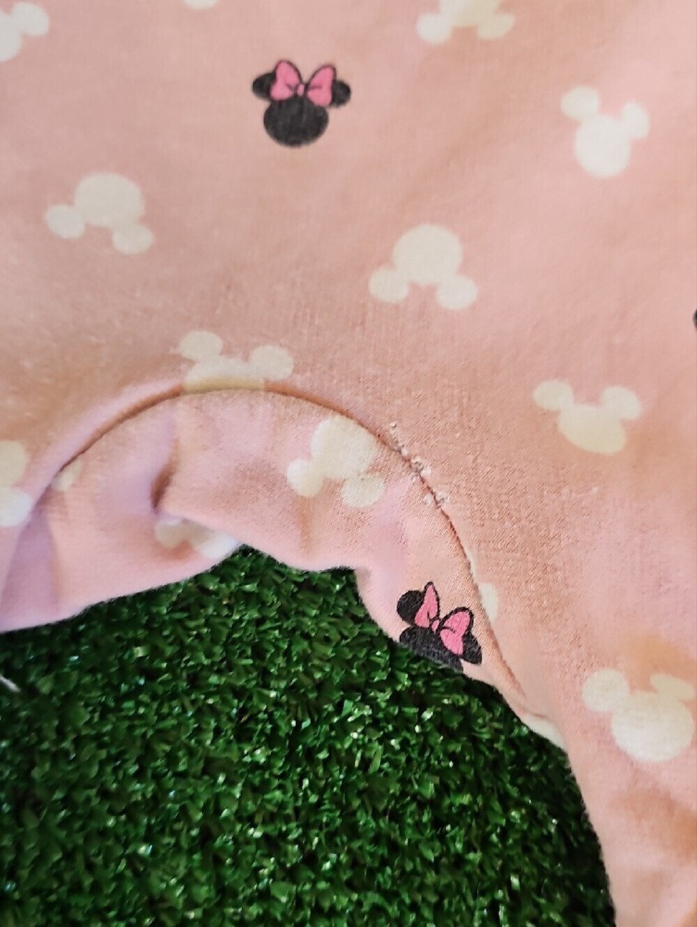 Disney Pink Minnie Mouse Hooded One-Piece with Ears And Pink Bow - Picture 6 of 6